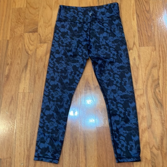 ZYIA Woman’s Leggings Size 6-8 Blue Floral Print - Picture 2 of 8